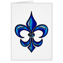 Fleur de Lis in Blue Card