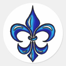Fleur de Lis in Blue Stickers