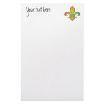 Fleur de Lis in shaded rainbow colors  - 4 Stationery Paper