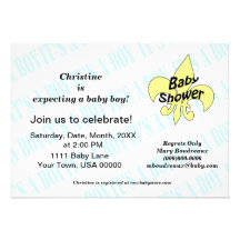 Fleur de Lis It's a Boy Baby Shower Custom Announcements