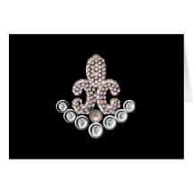 Fleur De Lis-jewelled Greeting Cards