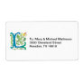 Fleur-de-lis L Monogram Personalized Shipping Label