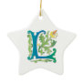 Fleur-de-lis L Monogram Christmas Tree Ornament