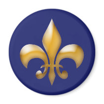 Fleur de Lis Magnet in Navy and Gold