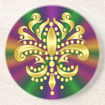 Fleur de lis Mardi-Gras 2011 V-2 Coasters