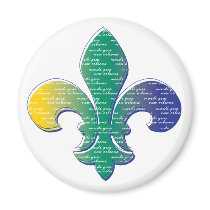 Fleur De Lis Mardi Gras New Orleans Fridge Magnet