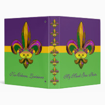 Fleur de lis Mask 3 Ring Binder