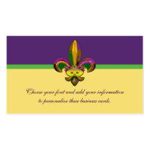 Fleur de lis Mask Business Cards