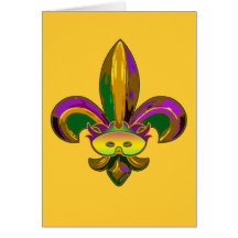 Fleur de lis Mask Cartes De Vœux