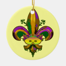 Fleur de lis Mask Christmas Ornament