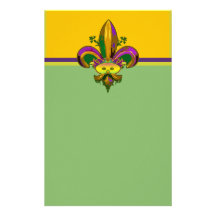 Fleur de lis Mask Personalized Stationery