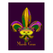 Fleur de lis Mask Post Card