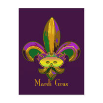Fleur de lis Mask Post Card