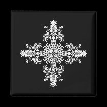 Fleur de lis Meditation 4 corners magnets
