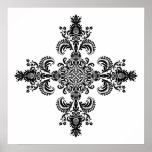 Fleur de lis Meditation 4 corners Posters