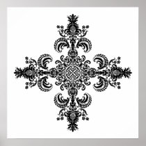Fleur de lis Meditation 4 corners Posters