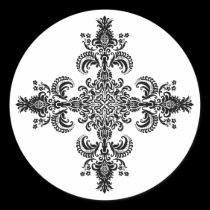 Fleur de lis Meditation 4 corners stickers
