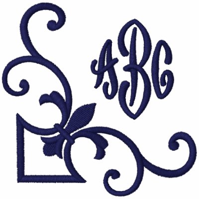 Fleur de Lis Monogram by Embroidery4U