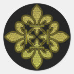 Fleur de lis Mosaic Art Round Stickers
