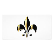 Fleur de Lis/noir + or Modèle Pour Photocarte