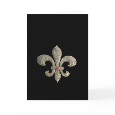 Fleur de lis NOLA Bride Bling Greeting Card by perfectwedding