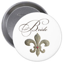 Fleur de lis NOLA Bride Bling buttons