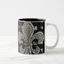 FLEUR DE LIS ON STUDS HARD ROCK PRINT COFFEE MUG