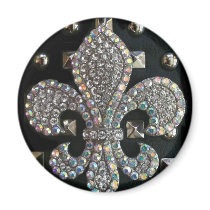 FLEUR DE LIS ON STUDS HARD ROCK PRINT FRIDGE MAGNETS