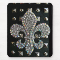 FLEUR DE LIS ON STUDS HARD ROCK PRINT MOUSEPAD