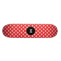 Fleur-de-lis pattern on Red Skateboards