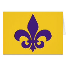 Fleur de lis Purple et carte d'or