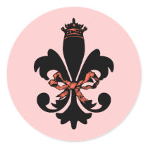 Fleur de lis Queen with bow Sticker