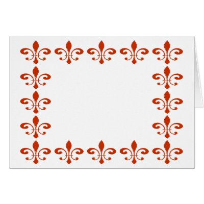 Fleur De Lis Red Greeting Cards by figstreetstudio