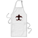 Fleur de lis red/silver aprons