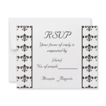 Fleur De Lis RSVP Card Template Personalized Announcement