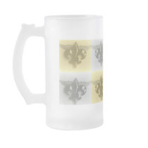 FLEUR DE LIS, SOFT GOLD AND SILVER PRINT - MUGS
