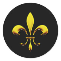 Fleur De Lis Round Stickers