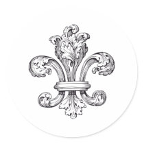 fleur de lis round sticker