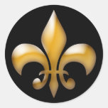 Fleur de Lis Stickers en noir et or Autocollants