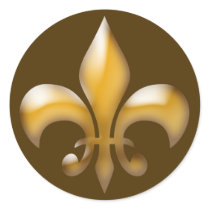 Fleur de Lis Stickers in Brown and Gold