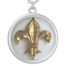 Fleur de lis sur le blanc bijouterie personnalisée