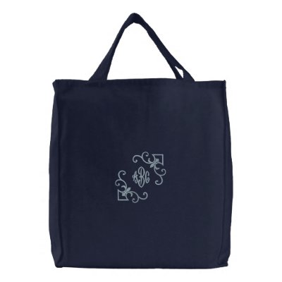 Fleur De Lis tote Monogram Embroidered Bags by Embroidery4U