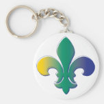 Fleur De Lis tri coloured Keychains
