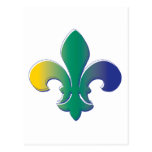 Fleur De Lis tri coloured Post Card