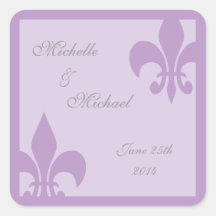 Fleur de Lis Wedding African Violet Stickers