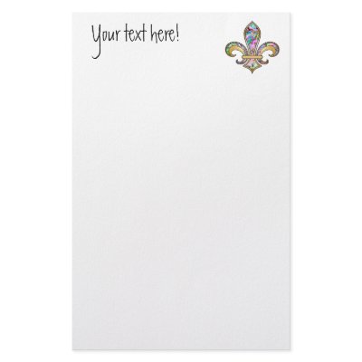 Fleur de Lis with pattern - 09 Stationery by ArtbyJean