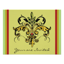 Fleur de lis Xmas Invitations