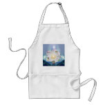 Fleur de lotus blanc dans le cristal bleu tablier