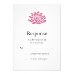 Fleur de Lotus rose RSVP (blanche) Bristols Personnalisés