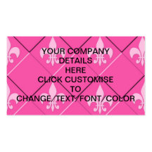 Fleur de lys and squares pink pattern business card